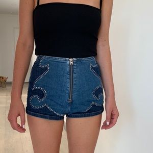 Western style denim shorts